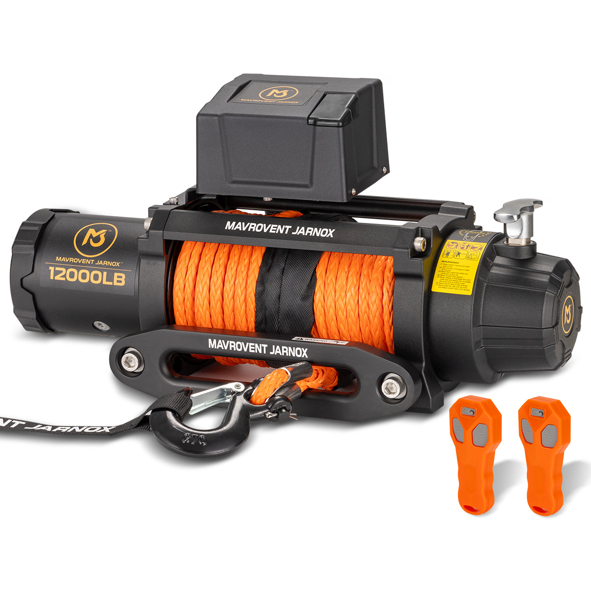 MJ WINCH 12v Electric Winch 12000lb/5443kg Synthetic Rope