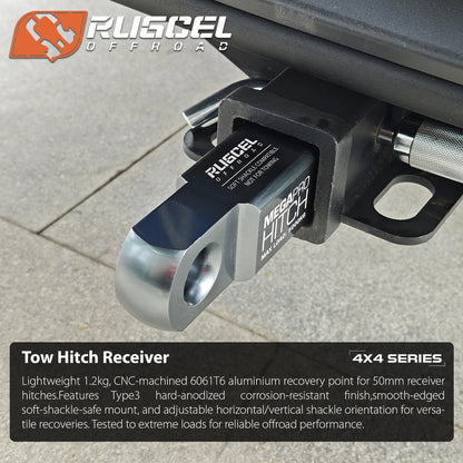 Rugcel Recovery Hitch Receiver 5 Ton with Lock Pin