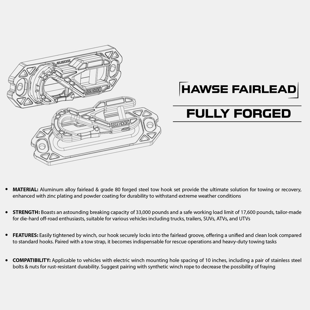 RUGCEL Winch Fairlead with Hook