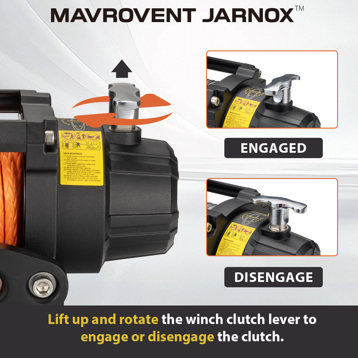 MJ WINCH 12v Electric Winch 12000lb/5443kg Synthetic Rope