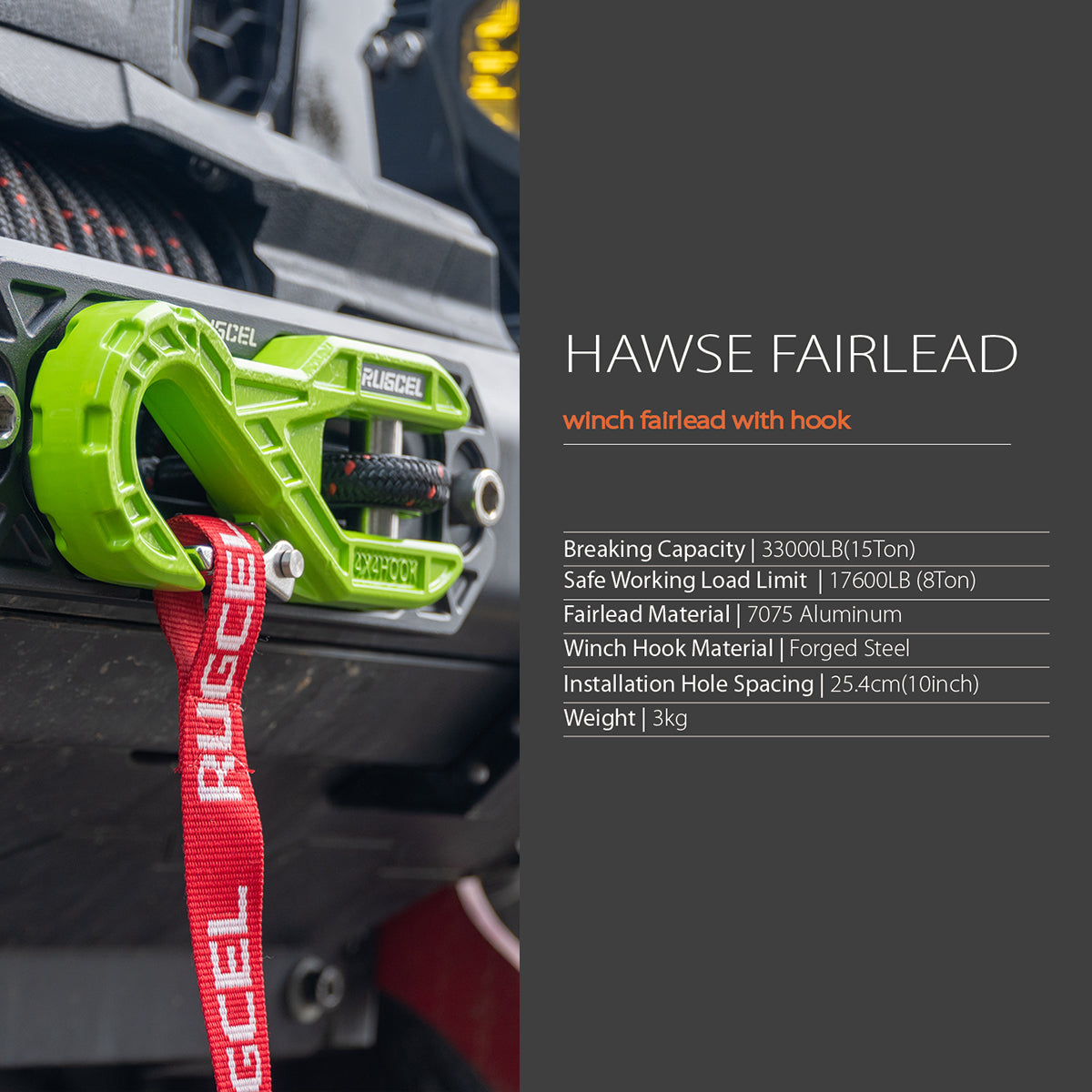 RUGCEL Winch Fairlead with Hook