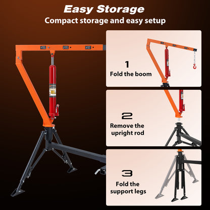 RUGCEL Hydraulic UTE Crane 600kg Hitch Mounted