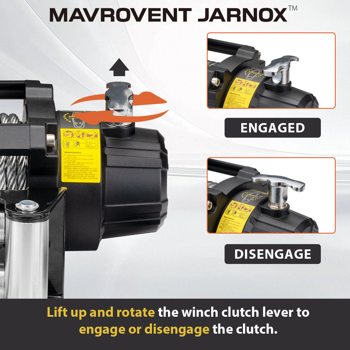 MJ WINCH 12v Electric Winch 12000lb/5443kg Steel Cable