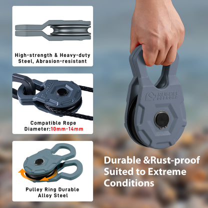 RUGCEL 12 Ton Heavy Duty Snatch Block Recovery Winch Pulley