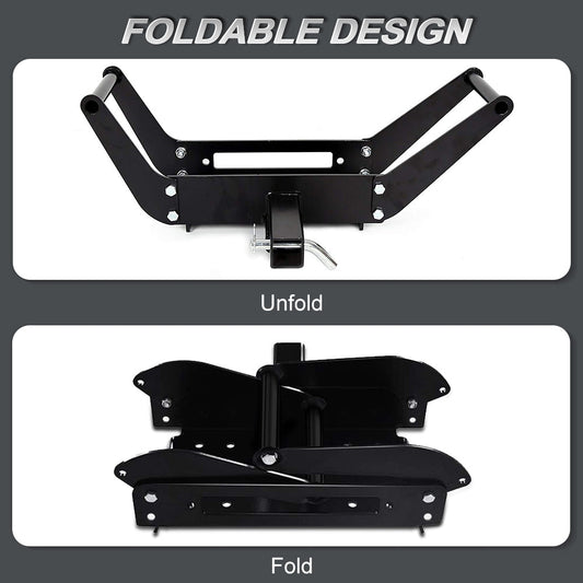 RUGCEL WINCH 10x 4 1/2 Cradle Winch Mount Mounting Plate 8000-15,000 Lb Capacity Winch Mounting Hitch Receiver Recovery Winches Foldable