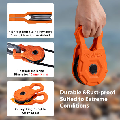 RUGCEL 12 Ton Heavy Duty Snatch Block Recovery Winch Pulley